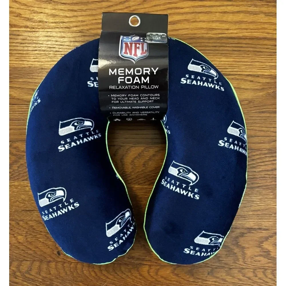 NFL Seattle Seahawks Football Official Memory Foam Travel Relaxation Neck Pillow
